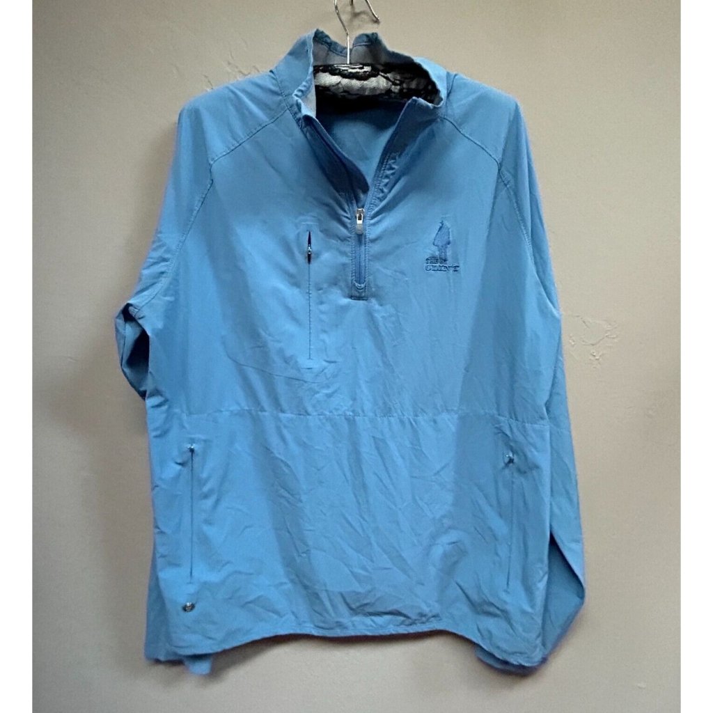 Peter Millar Crown Crafted Mens Medium Half-Zip Pullover Golf Jacket Blue Casual